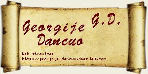 Georgije Dančuo vizit kartica